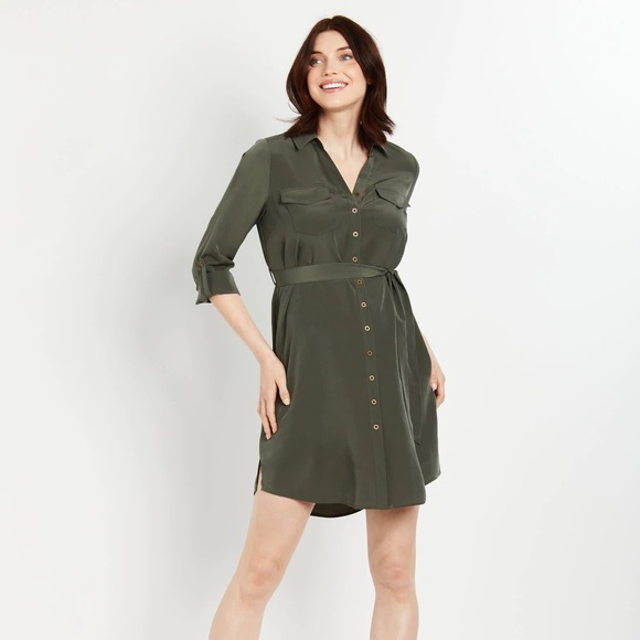 NEW Motherhood Maternity| CONVERTIBLE SLEEVE MATERNITY SHIRT DRESS| Size XL - Picture 2 of 6